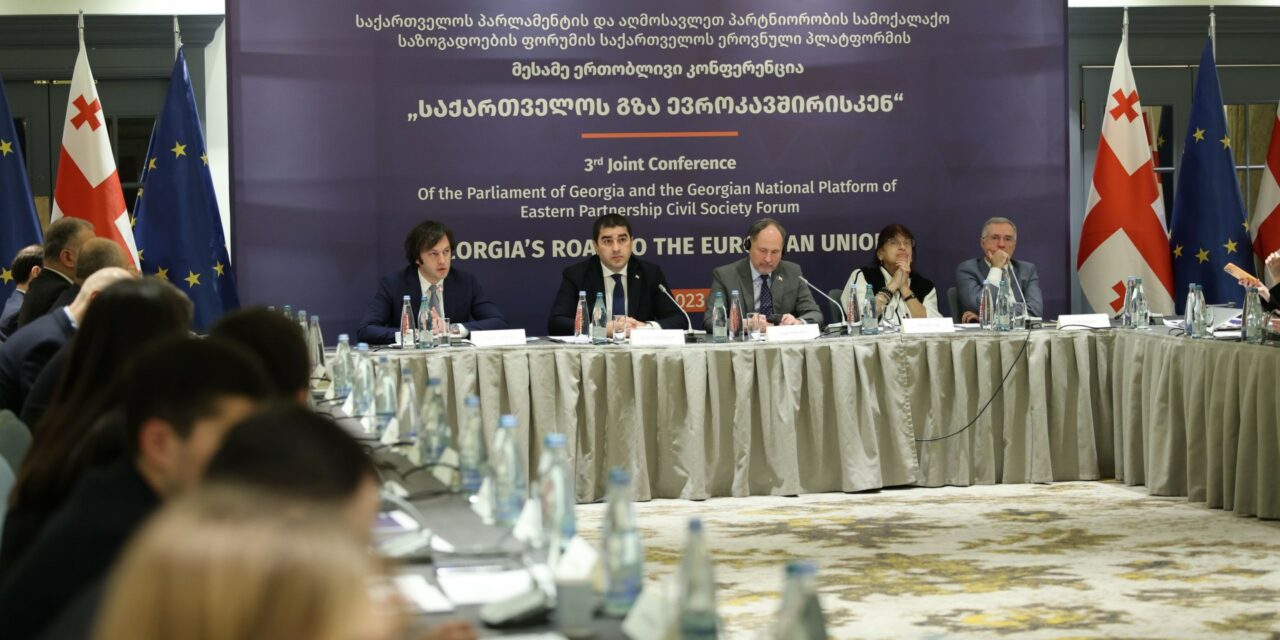 The 3rd joint conference of the Georgian National Platform  and the Parliament of Georgia “Georgia’s Road to the European Union”.￼
